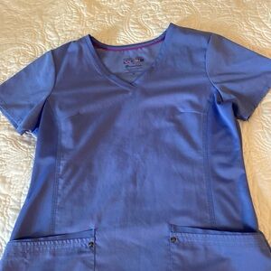 Healing Hands Purple Label scrub top, ceil blue, MEDIUM